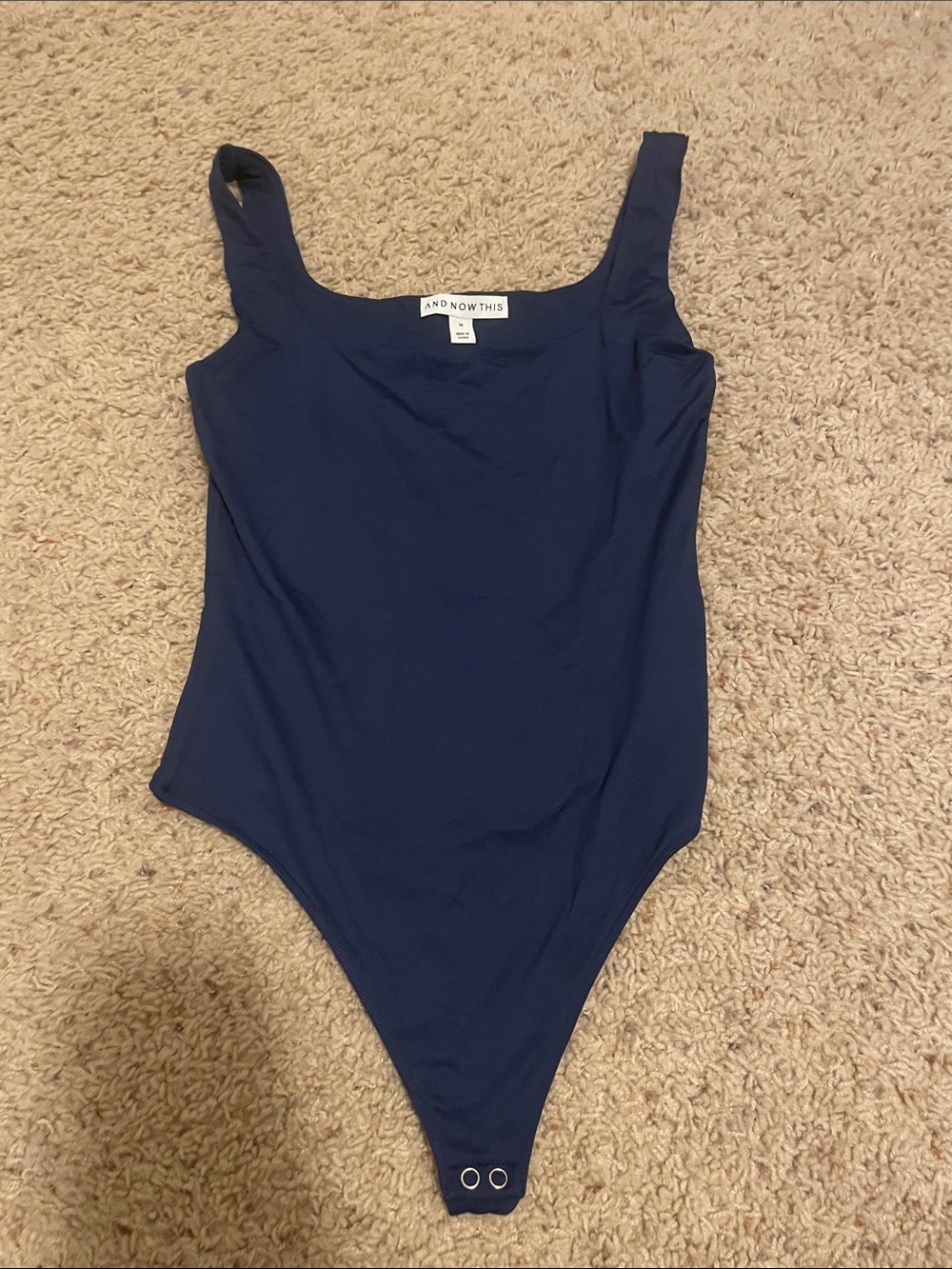 And Now This Navy Square Neck Bodysuit